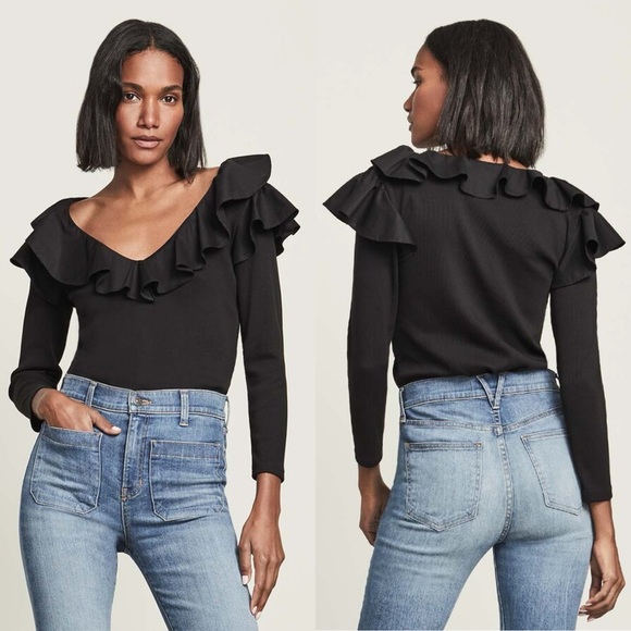 Veronica Beard Strata Ruffled Top - Picture 1 of 14